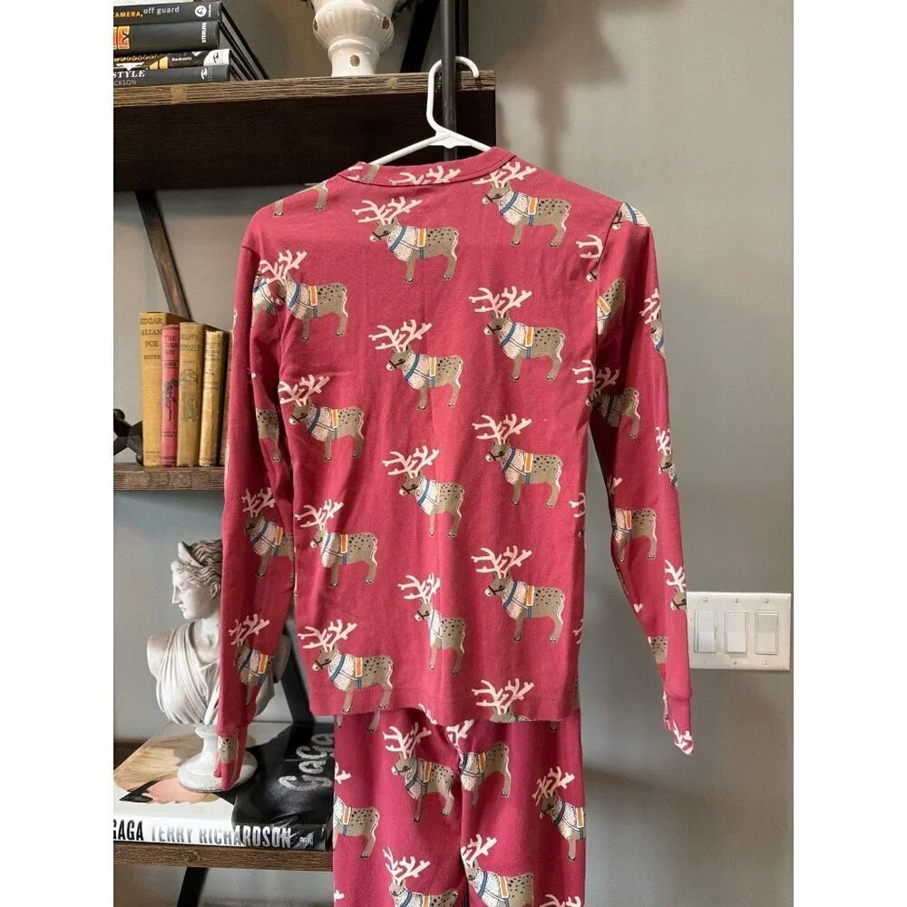 Tea Collection Adult Pajama Set Swedish Reindeers Womens Size XS